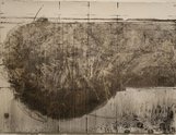 Bronwyn Taylor, Te Waihora, 2009, charcoal on gesso on paper