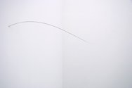 John Ward Knox, Untitled, 2007, silver chain, steel wire, 175 cm