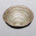 Liyen Chong, Moon Bowl iii, 2010, black and white hair embroidered onto cotton, encased in 530 x 630 x 20 mm MDF board