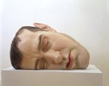 Ron Mueck, Mask II, 2002, polyester rsin,fibreglass,steel, plywood,synthetic hair. Image courtesy of Antony d'Offay, London