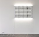 Jonathan Jones, untitled (darklight), 2011, 16 fluoresent tubes, powdeer coated steel, electric cable, 880 x 1250 mm