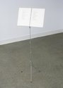 Ruth Proctor, Let's Dance, 2010, metal music stand, typed paper sheets
