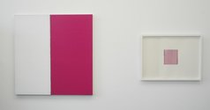 Callum Innes works in the Jensen office: Untitled No. 159, 2010, oil on canvas, and Untitled 21, 2011, watercolour.