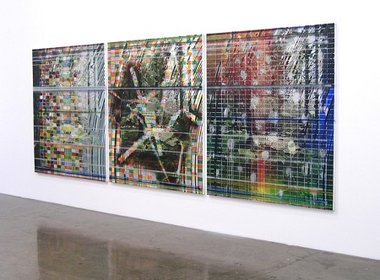 James Cousins, Parks (Parks iv,iii, ii), 2011, oil and acrylic on canvas, triptych -each panel 1700 x 1500 mm