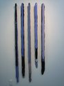 Helen Calder, 5/15 (Blue), 2011, fifteen acrylic paint skins and stainless steel pin, 1800 x 700 x 100 mm approximately
