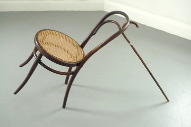 John Ward Knox, No title (cane, chair), 2011, cane, chair, dimensions variable.