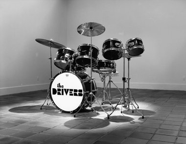 Julian Dashper, The Drivers, as installed at Govett-Brewster Art Gallery