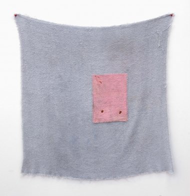 Campbell Patterson, So Tired, 2012, towel, sultana bran, pins, 1120 x 1070 mm