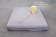 Campbell Patterson, Summer, 2012, mattress, pva glue, paper towels, tobacco, onion, 1950 x 1530, 460 mm
