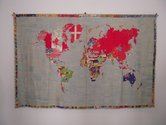 Alighiero Boetti, Mappa, 1971, Embroided tapestry made in Afghanistan, 147 x 228 cm, Private collection. Photo: David Cross