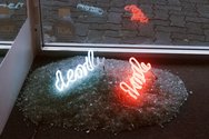 Lisa Benson, Double Death, neon, glass