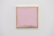 Johl Dwyer, The Real Her, 2013, plaster, acrylic, oil, 23K red gold, cedar, 310 x 320 x 20 mm