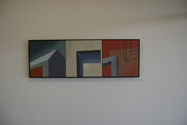 Duncan Ryder, Lintel/Block/Beam, 2012, oil on canvas, 40 x 120 cm