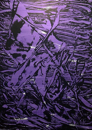 Judy Millar, Raft, 2013, oil and screenprint on canvas, 2700 x 1950mm