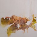 Rebecca Wallis, Found...falling away, 2013, gouache on canvas, 1200 x 1200 m