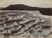Alfred Burton (Burton Brothers), White Terrace from the top, 1885, black and white photograph, albumen, silver, photographic paper, 149 x 204 mm
