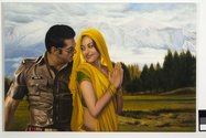 Bepen Bhana, Salman Me Preity i Aoraki / Salman Au Preity Aoraki / Parvata Bavaraci par (Salman and Preity at Aoraki /Mount Cook), oil on canvas, 1200 x 1800 mm