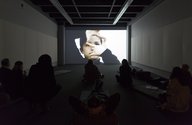 Francis Alÿs (in collaboration with Julien Devaux and Ajmal Maiwandi), Reel-Unreel (2011) at the Adam Art Gallery. Single channel video projection, 19:28min, colour, sound. Photo: Shaun Waugh.
