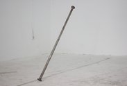 Zoltán Béla (Nonfunctional Object, painted nail with two heads, 150 cm, 2004). Courtesy of the artist, Anca Poterașu Gallery and Bucharest Biennale. The work is part of Jean Philippe Guibert-Lassagne collection. Photo by Sorin Florea.