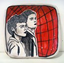 Sam Mitchell, "Untitled (Watching Couple)", 2014.  Ceramic, 40 x 245 x 255mm. 