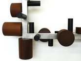 Anton Parsons, Duopoly, detail, stainless steel, aluminium, wood.    900 x 1700 x 450 mm