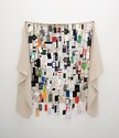 Daniel Malone, Cloak III, (The Wretched of the Earth), 2014, clothing tags and labels, canvas, 1440 x 1430 mm