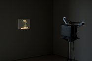 Runa Islam, Meroë, 2012, 16 mm colour film, mute and plaster screen, duration: 5 minutes 16 seconds. Courtesy of the artist and White Cube.