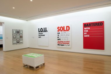 Billy Apple®: The Artist Has to Live Like Everybody Else exhibition (installation view), 2015, at Auckland Art Gallery Toi o Tāmaki.