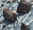 Euan MacLeod, Rocks and Snow (2012), oil on canvas. Courtesy of Bowen Galleries. Photo Michel Brouet