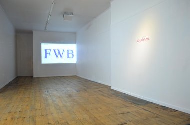 Installation view of Luke Munn's swfer. Left: Code Swishing. Right: iChat. Image courtesy of the artist and Blue Oyster Gallery
