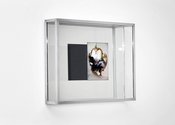 James Oram, used mirror for sale with ornate frame, 2015, found image, custom display case. Photo: Justin Spiers