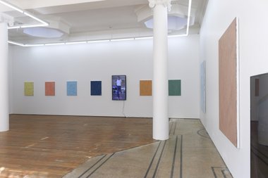 Installation of Campbell Patterson's  new normal music at Michael Lett