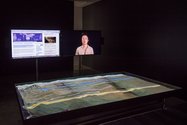 Hito Steyerl's Moving-Non-Moving Images Lab (Duty Free Art) as installed at Artspace. Photo: Sam Hartnett