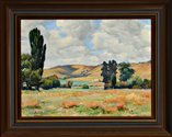 Violet Whiteman ‘View at Cherrybank’ Circa 1940, oil on canvas, 1957/2/4.  Collection of the Sarjeant Gallery Te Whare o Rehua Whanganui. Gift of the estate of Mrs A.M. Wilkie, 1957.