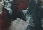 Erin Lawlor: Crow Returned, 2017, oil on linen, detail, 180 x 360 cm (triptych)