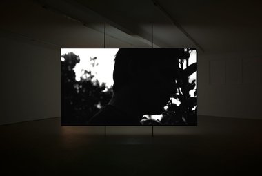 Shannon Te Ao, my life as a tunnel, 2018,  two-channel video with sound,  duration 9:48 min, cinematography: Iain Frengley,  installation view: Hopkinson Mossman, Auckland