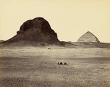 Francis Frith, Pyramids of Dahshoor from the east, 1858, albumen photograph from mammoth-plate glass negative, Collection of Peter McLeavey.
