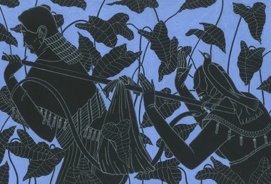Kushana Bush, Snake Charmers, 2019, gouache and watercolour on paper, 190 x 270 mm