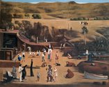 Richard McWhannell, Sunday School Picnic at Sandy Bay, 2017-18, oil on canvas board, 1220 x 1540 mm