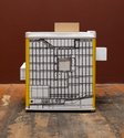 Yllwbro,  Klosterstraβe 50: Chill Elevations (2019),  found bar fridge, scaled inkjet prints on paper, tape, cardboard, adhesive, magnets, orange juice cartons,  56.5 x 56.9 x 47 cm.  Photo: Arekahānara