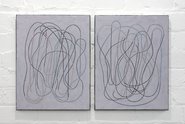 Campbell Patteson. diary (front/back) II, 2019, oil on canvas, diptych; 450 x 350 mm each