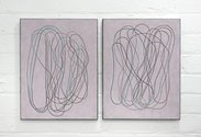 Campbell Patteson. diary (front/back) III, 2019, oil on canvas, diptych; 450 x 350 mm each