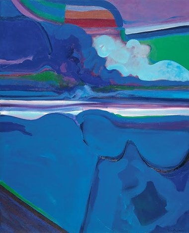 Quentin MacFarlane, Southerly Stormclouds, 1969, acrylic on canvas. Collection of Christchurch Art Gallery Te Puna o Waiwhetu, purchased 1969. Image courtesy of Quentin Macfarlane Estate