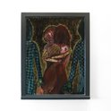 Hannah Ireland, Morning coffee, 2022, watercolour and acrylic on found window, 95.6 x 75.8 x 4.2 cm