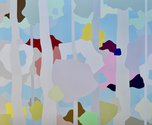 Clare Brodie, Elusive Forms 4, 2021, matt vinyl paint on cotton canvas, 1380 x 1680mm