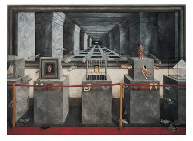 Julia Morison, Decan, Eternity, 1989, oil on wood, 2770 x 3800 mm