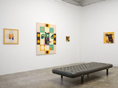 Installation view of Denys Watkins' exhibition IDLE MOMENTS at Ivan Anthony.