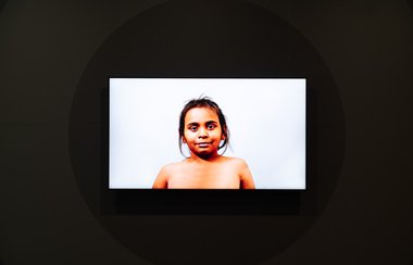 Raymond Zada, Barkindji people, At Face Value, 2013. National Gallery of Australia, Kamberri/Canberra purchased 2014. This acquisition was acquired in recognition of the 50th Anniversary of the 1967 Referendum. 